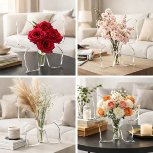 Vase décoratif papillon en acrylique